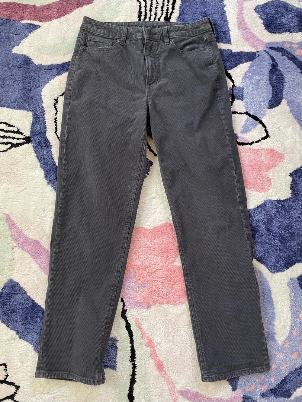 American Eagle Outfitters corduroy mom straight jean dusty navy blue women's 6